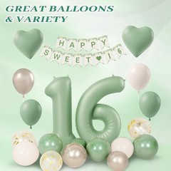 73pcs Sweet 16 Party Decorations 16 Birthday Decorations W/ 16th Birthday Banner