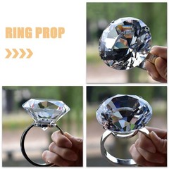 Simulated Wedding Ring Prop Large Engagement Ring Decoration for Anniversary …