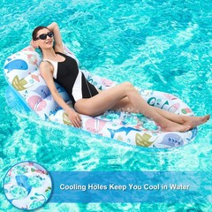 2 Pack Pool Floats Lounger, Pool Floats Adult with Adjustable Backrest, Pool …