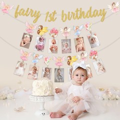 My Fairy First Birthday Decorations – Fairy 1st Birthday Glitter Banner and M…