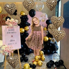 12 Pcs Leopard Print Heart Balloons 18 Inch cheetah Heart Shaped Foil Balloon…