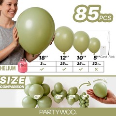 Sage Green Balloons 85pcs Different Sizes of 18 12 10 5 Inch Olive Boho Green…