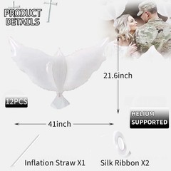 Dove Memorial Balloon for Release, Biodegradable Funeral Remembrance Angel