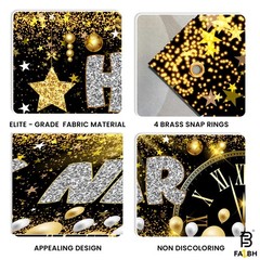 Happy New Year Banner Yard Sign Backdrop for Home New Years Eve Party Decoration
