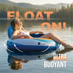 Inflatable River Tube Float – Heavy Duty River Float Pool Floats Lake Premium…