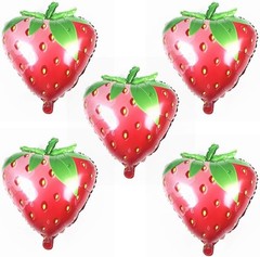 HORUIUS Strawberry Balloons Fruit Strawberry Foil Mylar Balloons for Baby Sho…