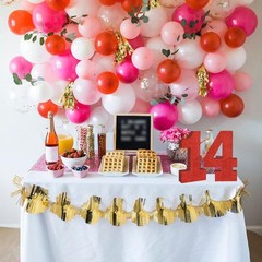 Red Glitter Number 1 Wooden Table Centerpiece 7.8 Inch Digit 1 Birthday Decor