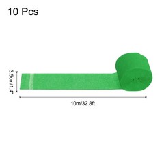 Crepe Paper Streamers 10 Rolls 328ft for Decor, Green(1.4 in x 32.8 Ft/Roll)