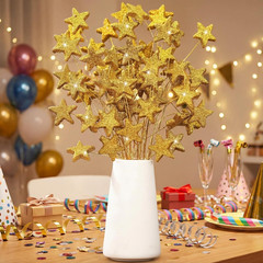 24 Pcs Glitter Star Picks 13.8» Sparkly Star Stem Picks Decoration Foam Vase St