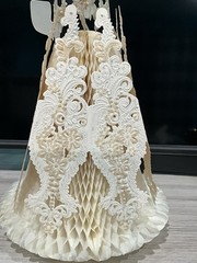 Vintage Hallmark Bridal Shower Centerpiece: Honeycomb Bells Glittering Accents