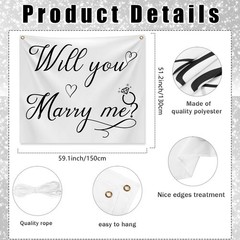 Will You Marry Me Tapestry Marry Me Sign Proposal Banner Wall Hanging Hand Le…