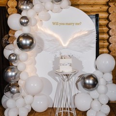 134Pcs White Balloons Different Sizes 5 10 12 18 Inch White Balloon Garland A…