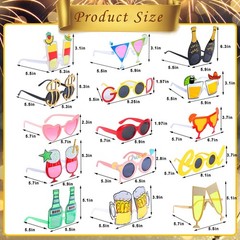 15 Pack Funny Drink Sunglasses – Novelty Party Glasses & Fun Photo Booth Prop…