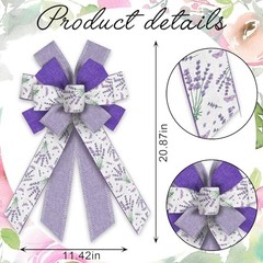 Purple Lavender Bows for Spring Wreath – Large Size – Hying
