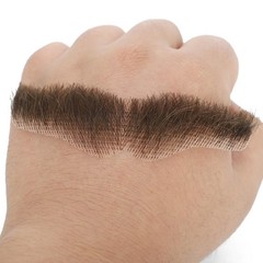 Realistic Human Hair Fake Beard and Mustache for Men Hand Tied Invisible Lace…