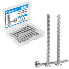 15 Pcs #6-32 X 2 Pan Head Machine Screws, 304 Stainless Steel, Truss Head Bolts,