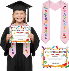 Kindergarten Graduation Stole Sash – 2 Pcs Kindergarten Graduation Decorations w