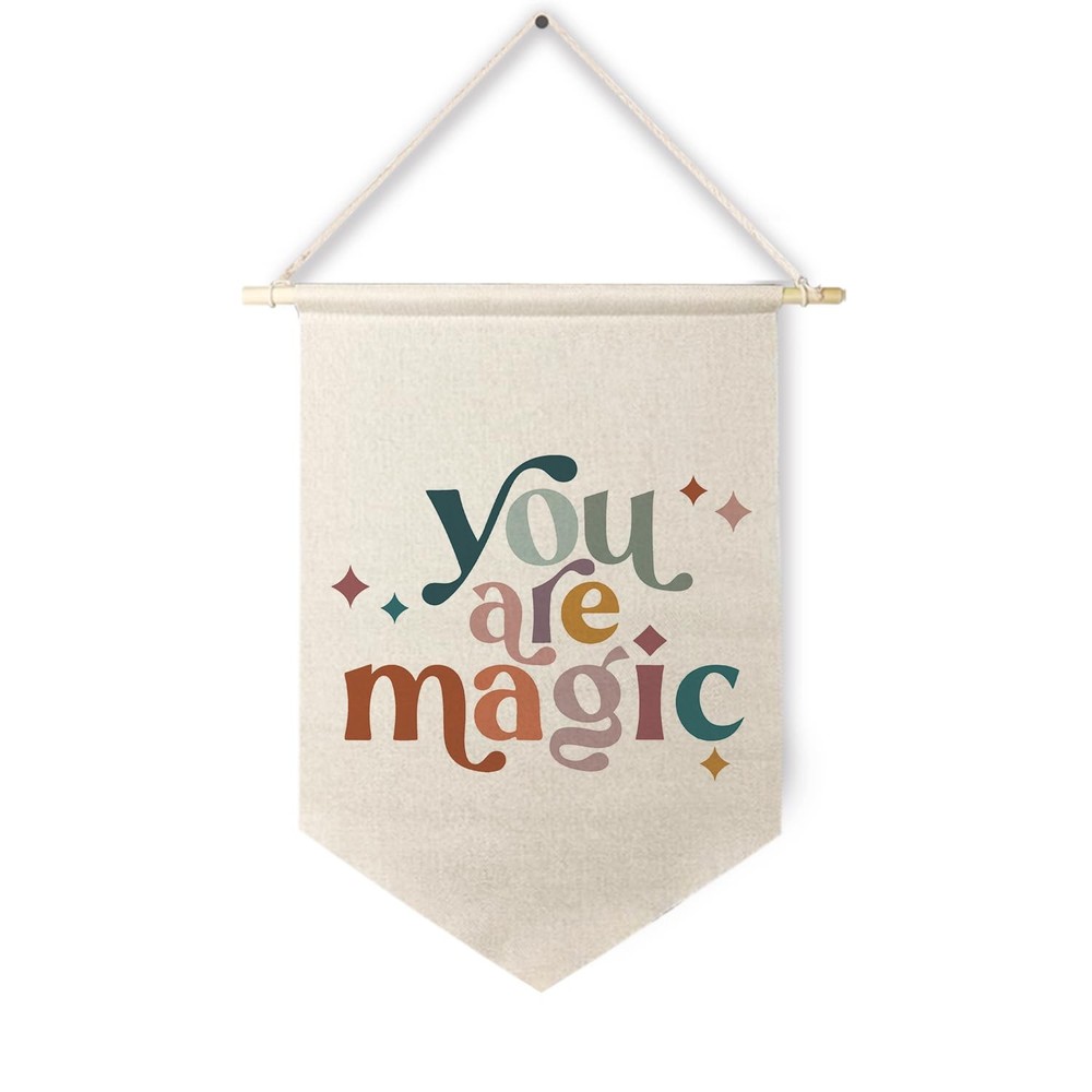 You Are Magic Canvas Hanging Pennant Flag Banner,Inspirational Hanging Wall C…