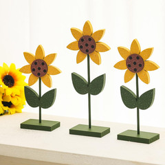 3 Pcs Sunflower Decor Wood Sunflower Table Decorations Summer Tiered Tray Wooden