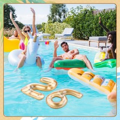 Pool Number 0-9 Floats 20» Inflatable Gold Pool Party Decoration Large Infla…