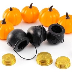 2/6/12PCS Mini Witch Cauldron Pots with Handle Halloween Candy Bowl Holders