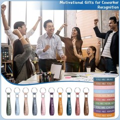 Sratte 240 Pcs Motivational Wristbands Inspirational Keychains Employee Appre…