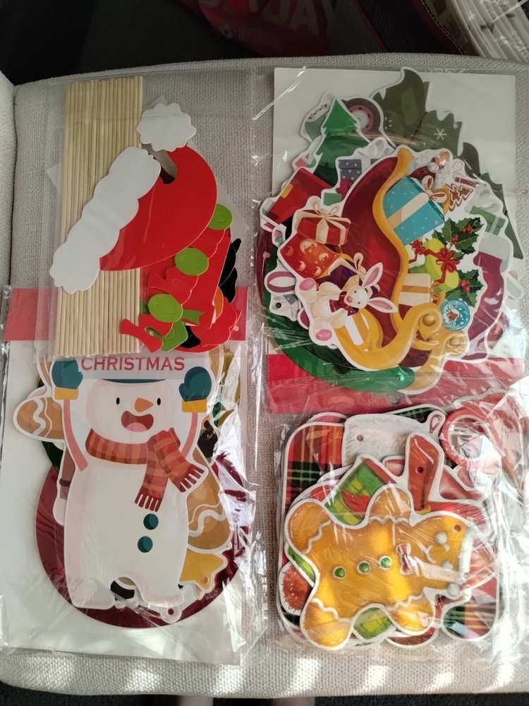 Merry Christmas Party Decorations Banner Dangling Santa Gingerbread More