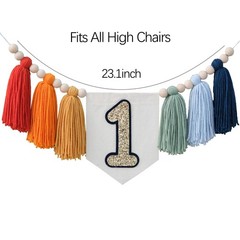 Handmade Rainbow First High Chair Banner Colorful Party Decoration for Boys F…