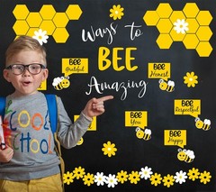 Spring Bee Daisy Flower Inspirational Bulletin Board Paper Cutouts 95 Pcs Set