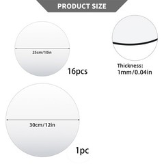 17 PCS Round Mirror Centerpieces Tables 10″ 12″ Acrylic Circle Tray Plates