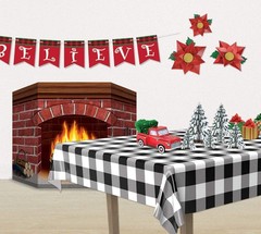 Brick Fireplace Stand-Up 1 Count Decorative Party Accessory