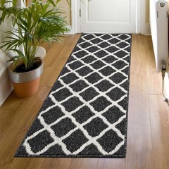 SHACOS Washable Runner Rug 2×6 ft Non Slip Entryway Kitchen 2′ x 6′, Black