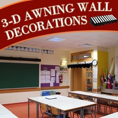 3D Circus Awning Decoration Set W/ Double Sided Tape Party Classroom Events New