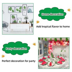 36 Pieces Artificial Tropical Palm Leaves for Jungle Safari Beach Green