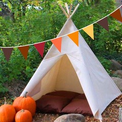 32Ft Fall Banner Decorations Triangle Flag Fabric Pennant Garland Bunting for…