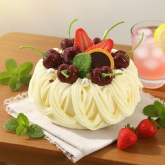 Fake Cake Dessert Artificial Cake with Cream Cherry Fake Cupcake Faux Food Mo…