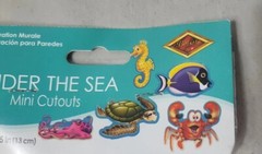 10 UNDER THE SEA Ocean Beistle Party Decorations Mini SEA CREATURE CUTOUTS 5″