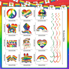 Pride Decorations Banner Hanging Swirls Sounds Gay I‘M in Glitter Banner Love Is