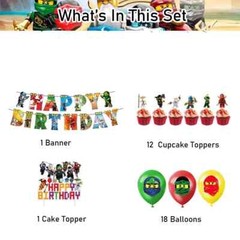 Ninjas Theme Birthday Party Supplies Set for Children Boys Girls Party Decorate