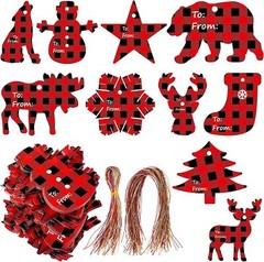 120PC Christmas Tag Red Greeting box Cards Xmas New Year Gifts Fantasy DIY Decor