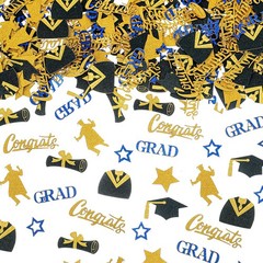 300 PCS Blue Black Gold Graduation Confetti 2026 Class of 2026 Decor