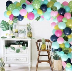 Tropical Balloons Arch Garland Kit Green Hot Pink Blue Latex Party Decor Luau