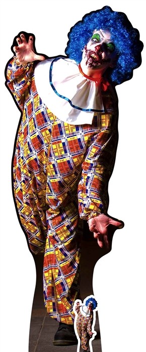 Scary Halloween Male Clown Lifesize and Mini Cardboard Cutout / Standup