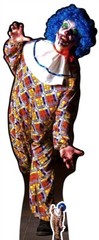 Scary Halloween Male Clown Lifesize and Mini Cardboard Cutout / Standup