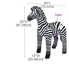 Jet Creations Bundle 3PK Inflatable Safari Animals Giraffe Zebra Elephant Party