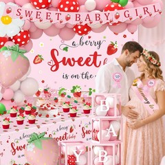 Strawberry Baby Shower Decorations, A Sweet Baby Is On The Way Decorations
