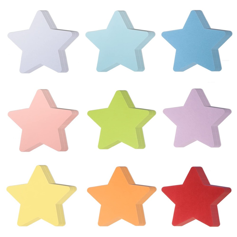Large Star Paper Cutouts Assorted Colors Bulletin Board 6×6 Inch 72 PCS