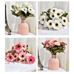 7 Stem Artificial Silk Daisy Bouquet Marigold Chrysanthemum for Gallery Wall