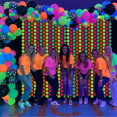 Neon Party Decorations – 2 Pcs Colorful Fluorescent Disco Tinsel Curtains Neon S