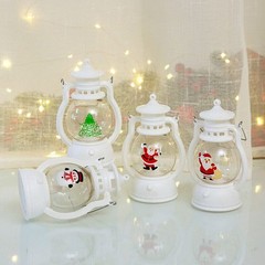 4Pcs LED Electronic Candle Christmas Decoration Santa Snowman Portable Oil Lamp